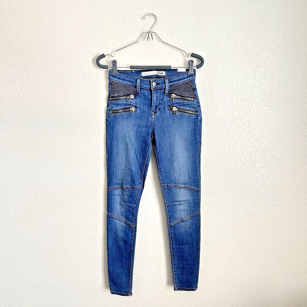 Lovers And Friends Denim Revolve Womens Size 26 Cole Moto Jean In Sutherland